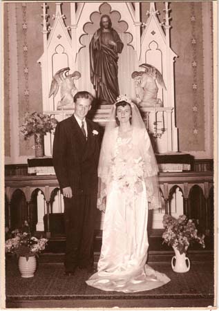 Wedding photo of Gaylord and Marge (Olson) Schlick